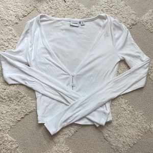 aritzia/sunday best quincy long sleeve - white